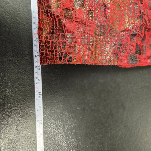 Vintage Y2K Red Metallic Faux Croc Coated Jacket PM Unique Statement - Picture 10 of 10